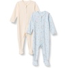 Amazon Essentials x Sofia Grainge Unisex Babies’ Cotton Footed Sleep and Play One-piece Bodysuit, Pack of 2(Ivory/Geese)