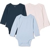 Amazon Essentials x Sofia Grainge Unisex Babies’ Long Sleeve Crew Neck Bodysuit, Pack of 3(Dark Navy/Ivory/Light Blue)