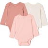 Amazon Essentials x Sofia Grainge Unisex Babies’ Long Sleeve Crew Neck Bodysuit, Pack of 3(Ivory/Pink/Terracotta)