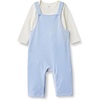 Amazon Essentials x Sofia Grainge Unisex Babies’ Velour Overall and Long Sleeve Bodysuit Set(Ivory/Light Blue)