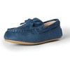 Amazon Essentials x Sofia Grainge Unisex Toddlers’ Faux Suede Loafer Flat Shoes with Memory Foam, Flexible Slip-On Design(Navy)