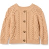 Amazon Essentials x Sofia Grainge Unisex Toddlers and Babies’ Cable Knit Cotton Fisherman Cardigan Sweater(Light Camel)