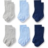 Amazon Essentials x Sofia Grainge Unisex Toddlers and Babies’ Cable-Knit Knee-High Socks, 6 Pairs(Heather Grey/Light Blue/Navy)