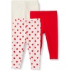 Amazon Essentials x Sofia Grainge Unisex Toddlers and Babies’ Cotton Breathable Ankle Length Legging, Pack of 3(Ivory/Red/Apple Hearts)