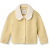 Amazon Essentials x Sofia Grainge Unisex Toddlers and Babies’ Peter Pan Collar Sweater Jacket, Soft Cotton Knit with Stretch(Butter Yellow)