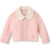 Amazon Essentials x Sofia Grainge Unisex Toddlers and Babies’ Peter Pan Collar Sweater Jacket, Soft Cotton Knit with Stretch(Light Pink)