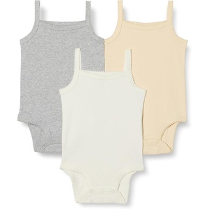 Amazon Essentials Baby Girls’ Cotton Sleeveless Bodysuits, Baby Clothes, Pack of 3(Neutrals)
