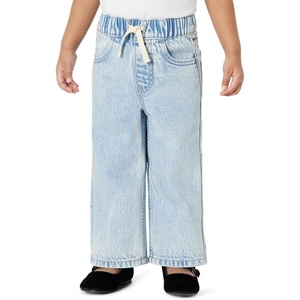 Amazon Essentials Baby Girls’ Soft Stretch Relaxed-Fit Wide Leg Jeans(Classic Light Wash)
