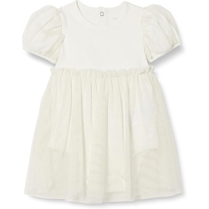 Amazon Essentials Baby Girls’ Tulle Bodysuit Dress with Puff Sleeves(Ivory)