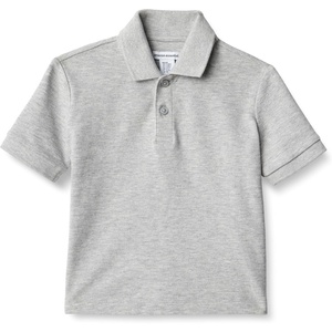 Amazon Essentials Boys and Toddlers’ Cotton Spandex Pique Polo Shirt, Breathable Stretch Knit(Light Grey Heather)