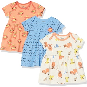 Amazon Essentials Disney | Marvel | Star Wars | Princess Babies, Toddlers, and Girls’ Dresses, Pack of 3(Lion King Play Eat Roar)