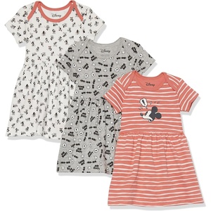 Amazon Essentials Disney | Marvel | Star Wars | Princess Babies, Toddlers, and Girls’ Dresses, Pack of 3(Mickey Expressions)