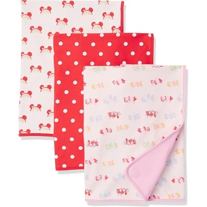 Amazon Essentials Disney | Marvel | Star Wars | Princess Unisex Kids’ Stretchy Cotton Swaddle Blankets(3-pack Minnie Rainbow Chaser)