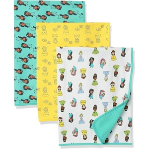 Amazon Essentials Disney | Marvel | Star Wars | Princess Unisex Kids’ Stretchy Cotton Swaddle Blankets(3-pack Princess Wish)