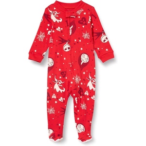 Amazon Essentials Disney | Marvel | Star Wars Unisex Babies’ Snug-Fit Cotton Footed Sleepers, Multipacks(Nightmare Valentine – Sleep & Play)