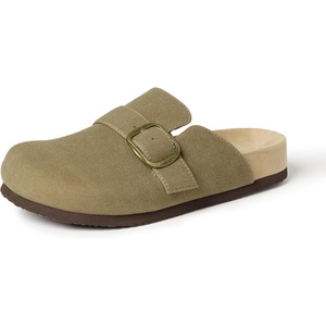 Amazon Essentials Men’s Buckle Top Comfort Clogs(Tan)