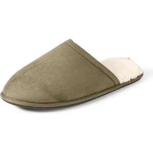 Amazon Essentials Men’s Cozy Non Slip House Slippers(Dark Olive Microsuede)