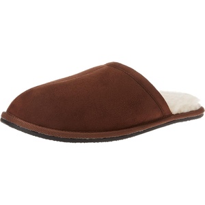 Amazon Essentials Men’s Cozy Non Slip House Slippers(Dark Toffee Brown Microsuede)