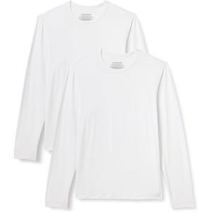Amazon Essentials Men’s Long Sleeve Super Soft Modal Undershirt, Pack of 2(White)