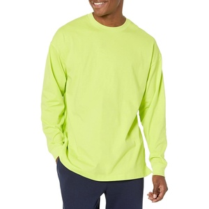 Amazon Essentials Men’s Oversized-Fit Long-Sleeve Organic Cotton T-Shirt(Lime Green)