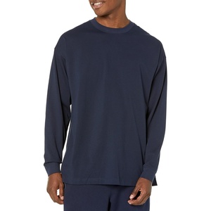 Amazon Essentials Men’s Oversized-Fit Long-Sleeve Organic Cotton T-Shirt(Navy)