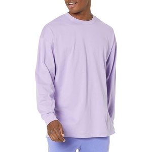 Amazon Essentials Men’s Oversized-Fit Long-Sleeve Organic Cotton T-Shirt(Purple)