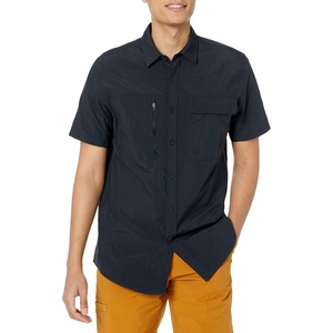Amazon Essentials Men’s Regular-fit Short-Sleeve Moisture Wicking Hiking Shirt(Black)
