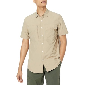 Amazon Essentials Men’s Regular-fit Short-Sleeve Moisture Wicking Hiking Shirt(Khaki Brown)