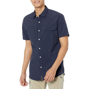 Amazon Essentials Men’s Regular-fit Short-Sleeve Moisture Wicking Hiking Shirt(Midnight Blue)