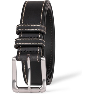 Amazon Essentials Men’s Stitched Edge Leather Belt(Black)