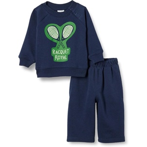 Amazon Essentials Unisex Babies’ French Terry Sweatshirt and Sweatpants Set(Navy Sports)
