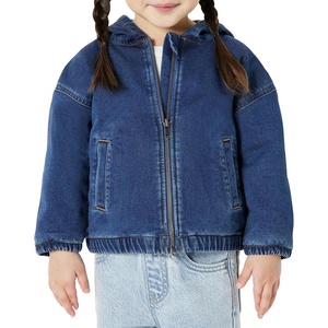 Amazon Essentials Unisex Babies’ Soft Stretch Regular-Fit Denim Jacket with Hood(Stone Medium Wash)