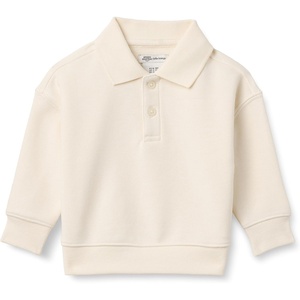 Amazon Essentials x Sofia Grainge Babies, Toddlers and Boys’ French Terry Polo Sweatshirt, Relaxed Fit(Ivory)