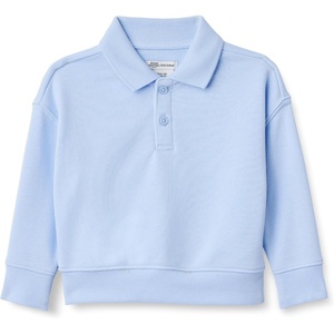 Amazon Essentials x Sofia Grainge Babies, Toddlers and Boys’ French Terry Polo Sweatshirt, Relaxed Fit(Light Blue)