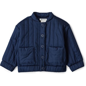 Amazon Essentials x Sofia Grainge Baby Girls’ Cotton Sateen Lightweight Printed Jacket(Navy)