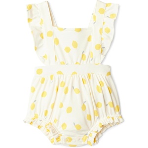 Amazon Essentials x Sofia Grainge Baby Girls’ Cotton Sleeveless Romper with Ruffles(Ivory Lemon)