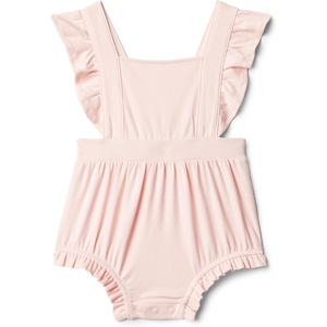Amazon Essentials x Sofia Grainge Baby Girls’ Cotton Sleeveless Romper with Ruffles(Light Pink)
