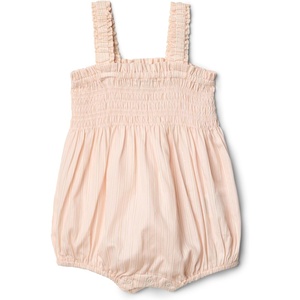 Amazon Essentials x Sofia Grainge Baby Girls’ Woven Sleeveless Ruffle Romper(Peach Classic Stripe)