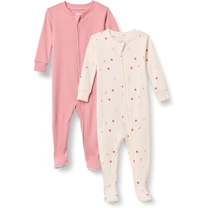 Amazon Essentials x Sofia Grainge Mommy and Me Long Sleeve Pajama Set(Blush/Multi Hearts)