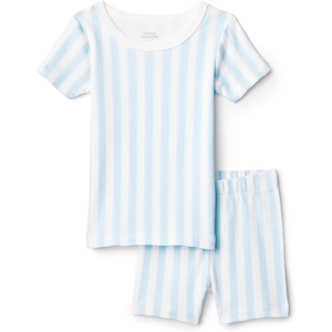 Amazon Essentials x Sofia Grainge Mommy and Me Short Sleeve Pajama Set(Pale Blue Bold Stripe)