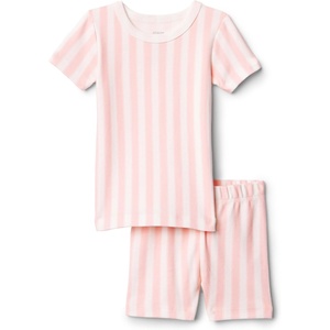 Amazon Essentials x Sofia Grainge Mommy and Me Short Sleeve Pajama Set(Pale Pink Bold Stripe)