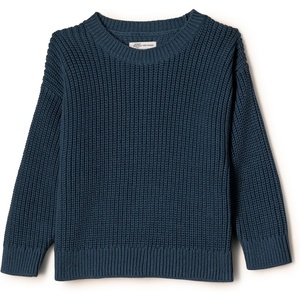 Amazon Essentials x Sofia Grainge Toddler and Baby Boys’ Cotton Knit Drop Shoulder Sweater with Ribbing at Neck, Cuffs, Hem(Dark Navy)