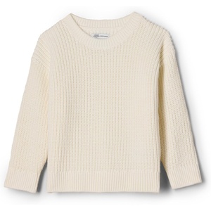 Amazon Essentials x Sofia Grainge Toddler and Baby Boys’ Cotton Knit Drop Shoulder Sweater with Ribbing at Neck, Cuffs, Hem(Ivory)
