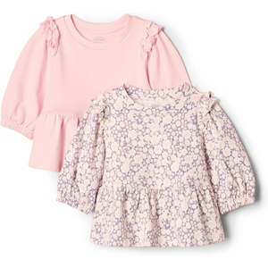 Amazon Essentials x Sofia Grainge Toddler and Baby Girls’ 3/4 Sleeve Knit Top(Delicate Floral/Pink)