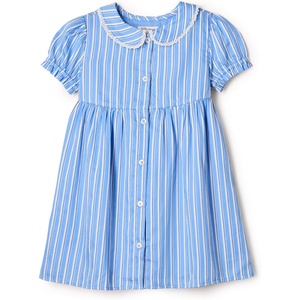 Amazon Essentials x Sofia Grainge Toddler and Baby Girls’ Cotton Sateen Dress with Collar(Blue White Stripe)