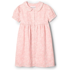 Amazon Essentials x Sofia Grainge Toddler and Baby Girls’ Cotton Sateen Dress with Collar(Pink Ivory Delicate Floral)