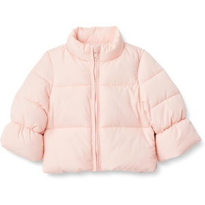 Amazon Essentials x Sofia Grainge Toddler and Baby Girls’ Heavyweight Fleece Lined Taffeta Puffer Jacket(Light Pink)