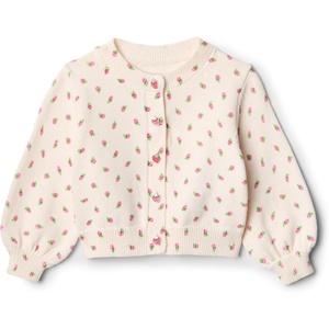 Amazon Essentials x Sofia Grainge Toddler and Baby Girls’ Lightweight Cotton Cardigan Sweater(Bright Pink Little Strawberries)