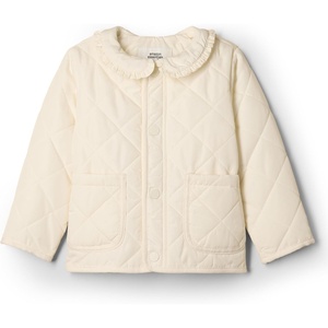 Amazon Essentials x Sofia Grainge Toddler and Baby Girls’ Midweight Quilted Field Jacket with Ruffle(Ivory)