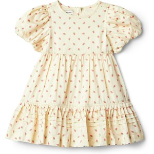 Amazon Essentials x Sofia Grainge Toddler and Baby Girls’ Puff Sleeve Dress(Bright Pink Little Strawberries)